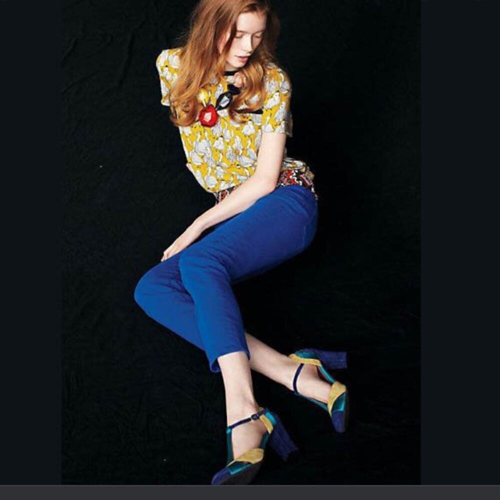 Pilcro and the Letterpress STET Cobalt Blue Crop Pants 27‎